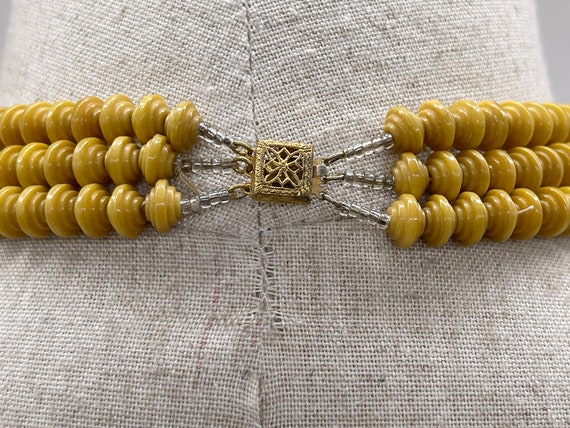 Vintage 3-strand Wooden Bead Necklace // Retro Mi… - image 5