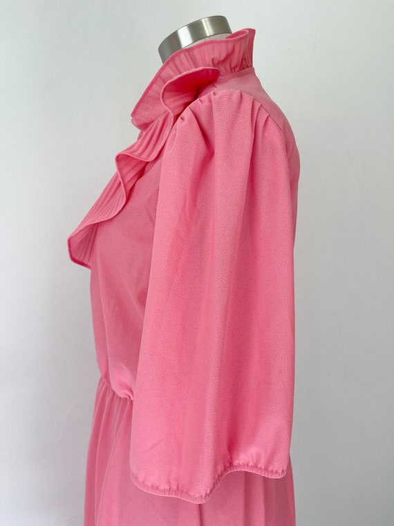 Vintage Pink Ruffled Jabot Collar Dress Gem
