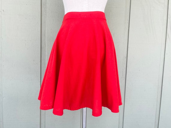 Vintage 80s does 50s Red Poodle Mini Skirt Minisk… - image 9