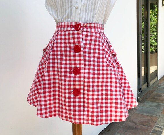 vintage red gingham dress