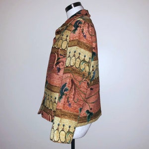 Vintage Coral & Gold 80s Tapestry Jacket image 5