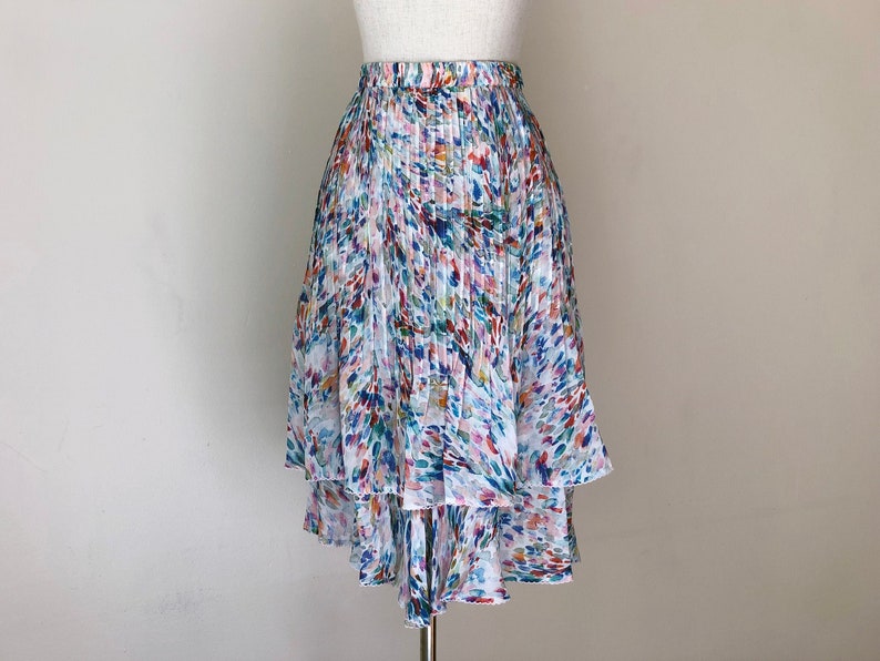 Vintage Rainbow Multicolored Midi-Skirt