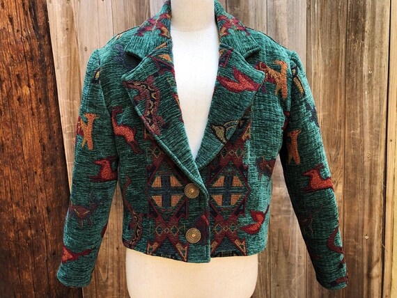 Vintage Green Bolero Animal Jacket