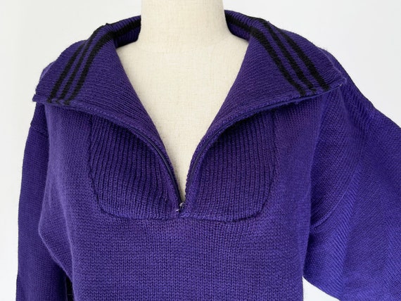 Vintage Purple Zipper Sweater // Retro 80s 1980s … - image 6