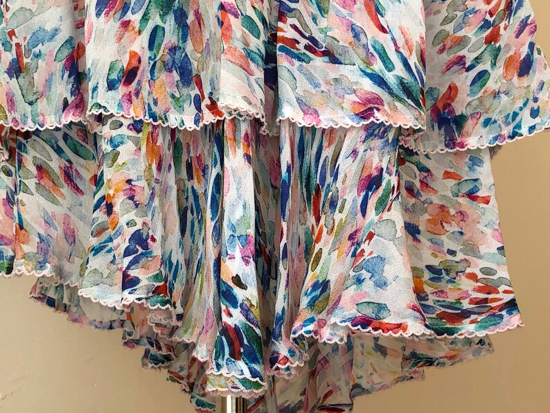 Vintage Rainbow Multicolored Midi-Skirt