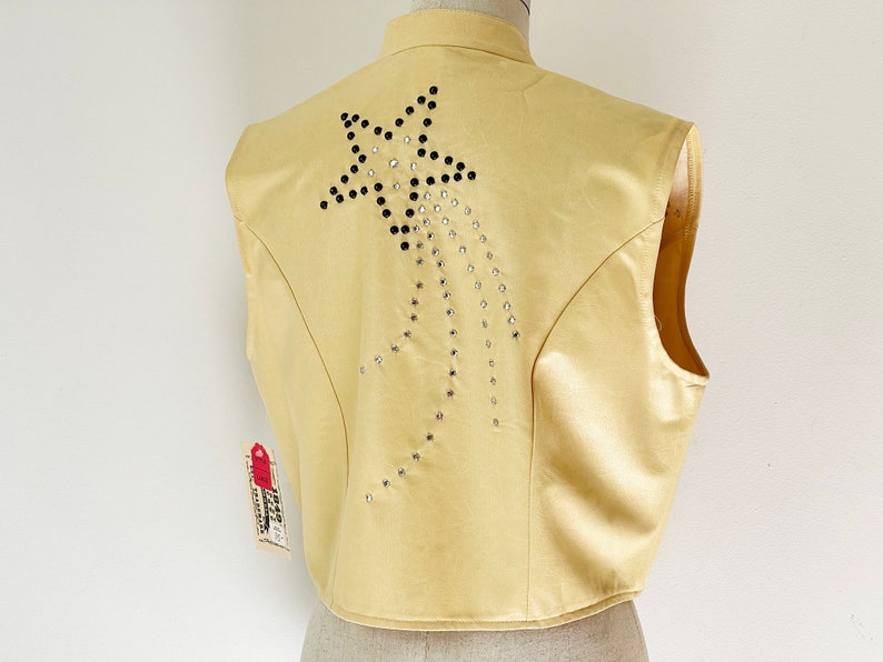 Vintage Western Rodeo Show Vest Rhinestone Shooting Stars-Deadstock