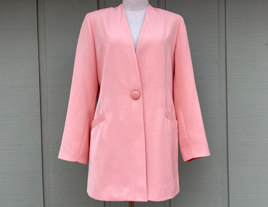 Vintage 80s Salmonpink Blazer Suit Jacket Etsy
