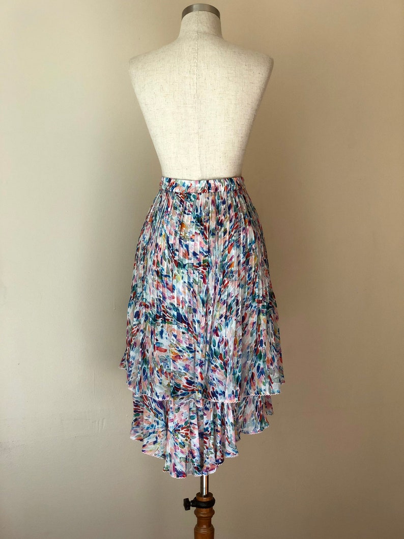 Vintage Rainbow Multicolored Midi-Skirt