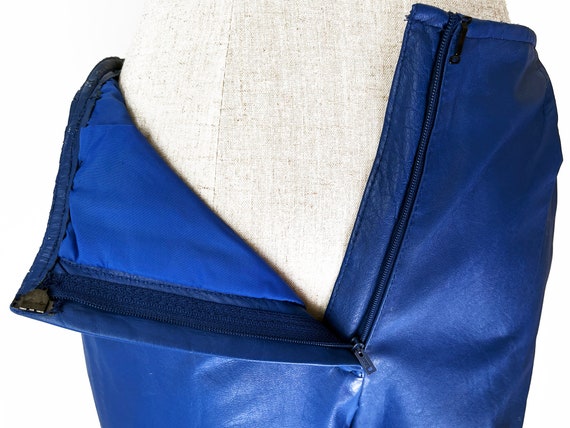 Vintage 80s Primary Blue Leather Pants // Retro 1… - image 8