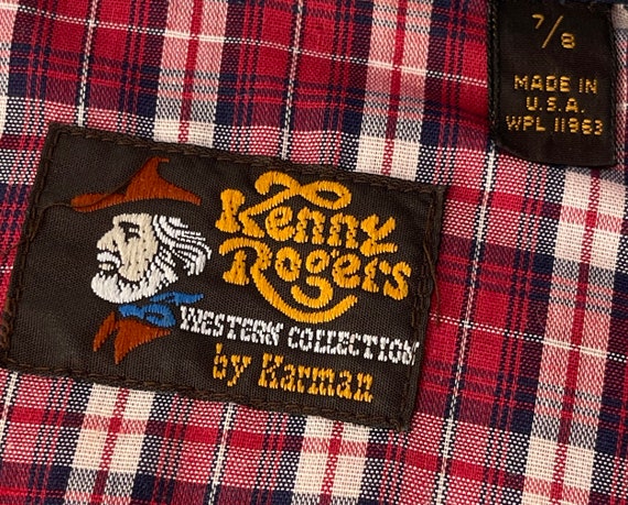 Vintage Western Red Plaid Snap Shirt Kenny Rogers… - image 2