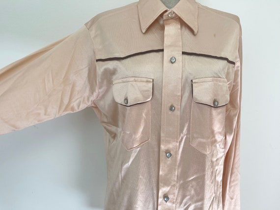 Vintage Western Shiny Peach Shirt