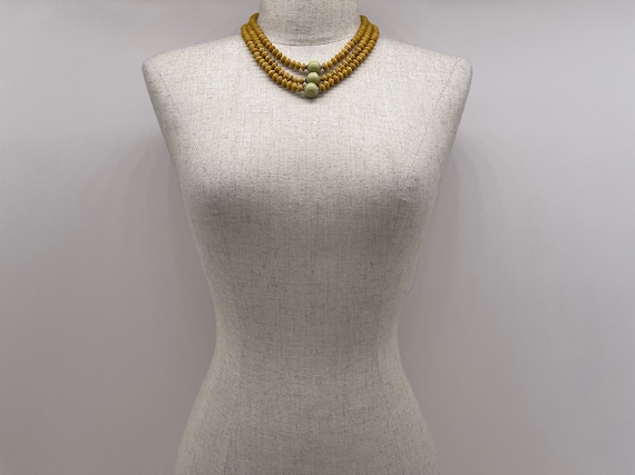 Vintage 3-strand Wooden Bead Necklace // Retro Mi… - image 7