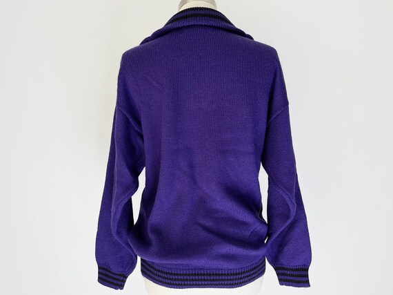 Vintage Purple Zipper Sweater // Retro 80s 1980s … - image 8