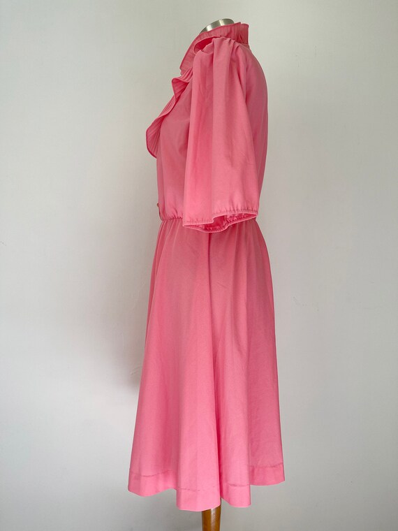Vintage Pink Ruffled Jabot Collar Dress Gem