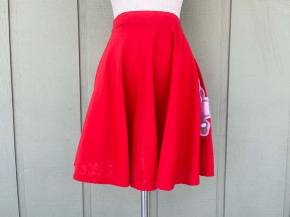 Vintage 80s does 50s Red Poodle Mini Skirt Minisk… - image 3