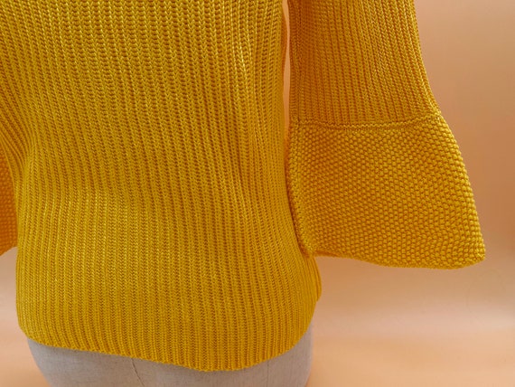 Vintage Yellow Crochet Sweater Bell Sleeves // Re… - image 4