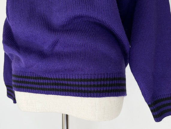 Vintage Purple Zipper Sweater // Retro 80s 1980s … - image 3