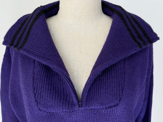 Vintage Purple Zipper Sweater // Retro 80s 1980s … - image 5