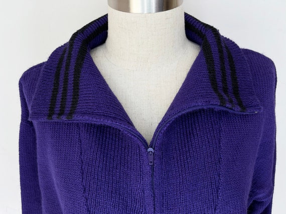 Vintage Purple Zipper Sweater // Retro 80s 1980s … - image 4