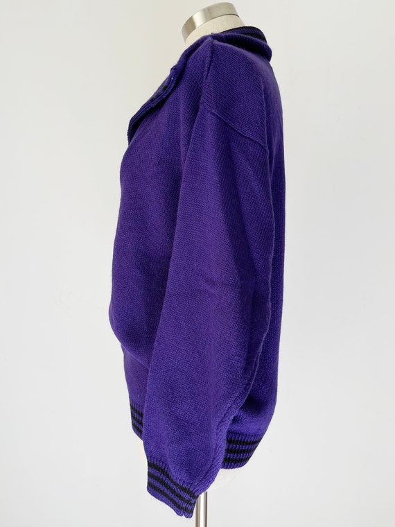 Vintage Purple Zipper Sweater // Retro 80s 1980s … - image 7