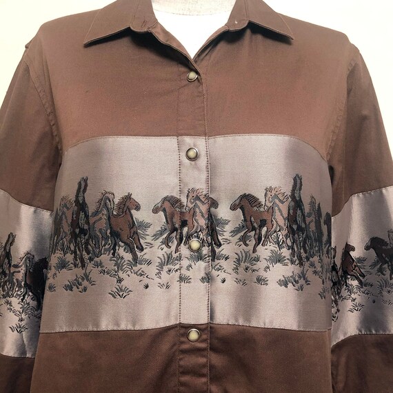 Vintage Wild Horses Western Shirt - image 3