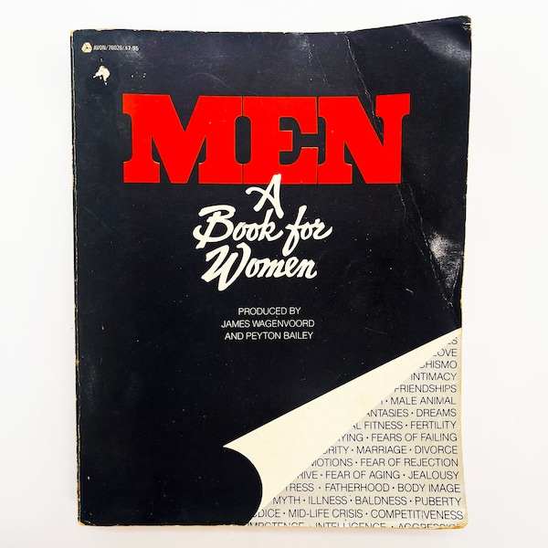 Livre vintage « MEN-A Book For Women » Homme Homme Rétro années 70 70