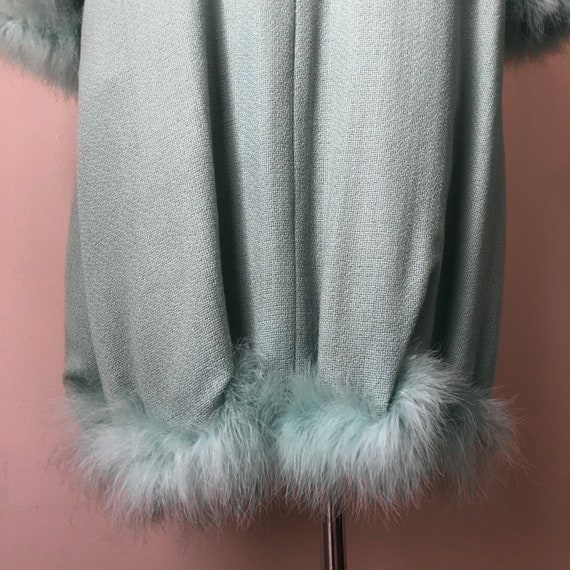 Vintage Seafoam Green Cashmere & Marabou feather … - image 5