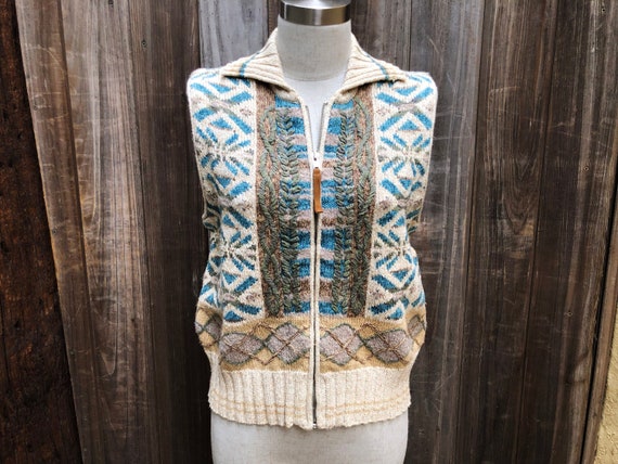 Vintage Hand Embroidered Sweater Vest
