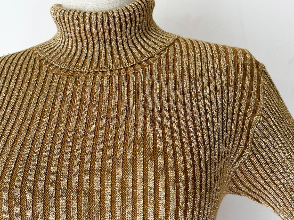 gold sparkle turtleneck