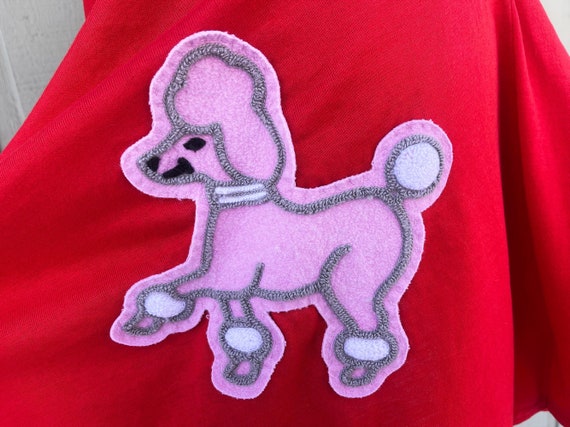 Vintage 80s does 50s Red Poodle Mini Skirt Minisk… - image 1