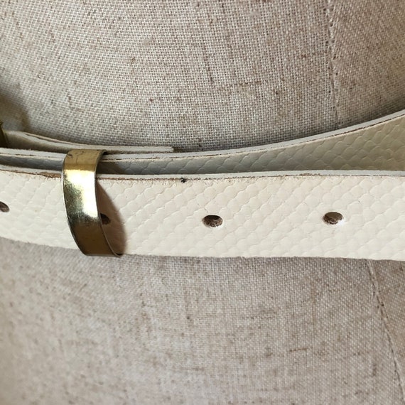 Vintage White & Gold Faux Snake Belt - image 4