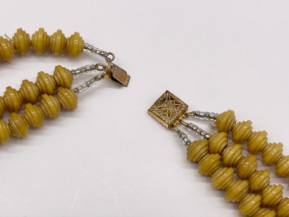 Vintage 3-strand Wooden Bead Necklace // Retro Mi… - image 9