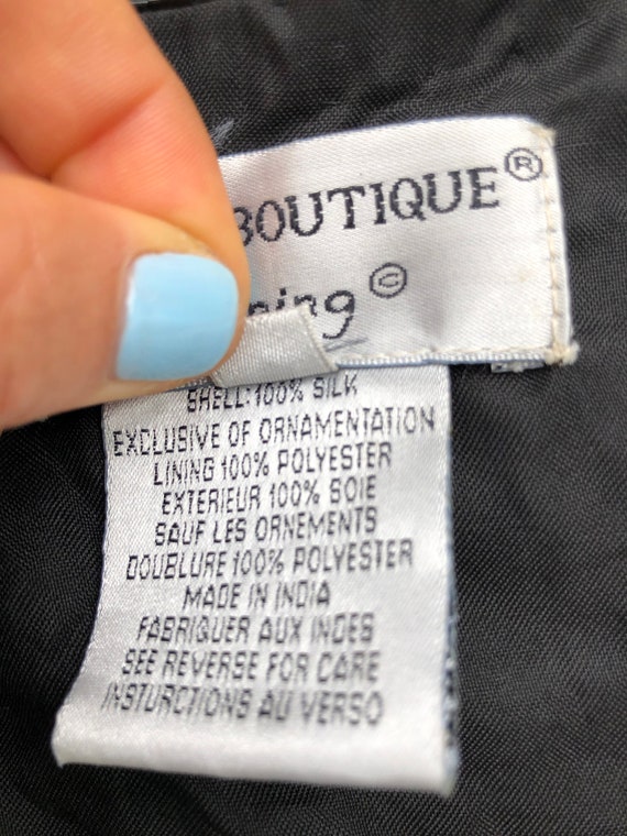 Black Sequin Silk Vintage Jacket - image 7