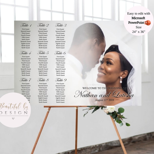 Seating chart sign wedding template - Etsy Österreich