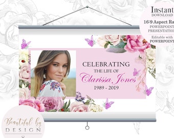 Funeral PowerPoint Presentation, Funeral Slide Show Template, Celebration of Life, Funeral Template, In Loving Memory, Obituary Template 005