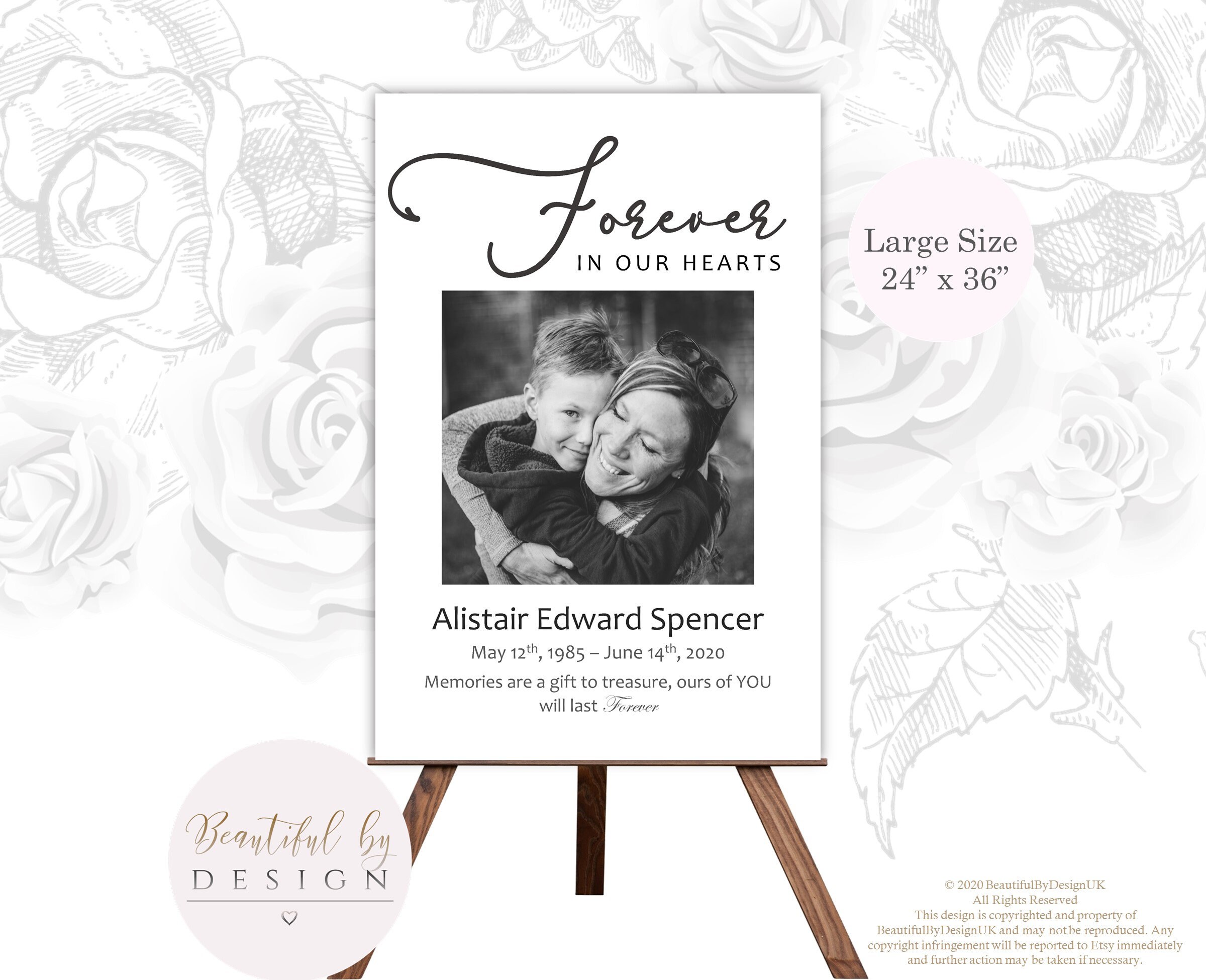 Classic Funeral Sign Template in Loving Memory Celebration Etsy