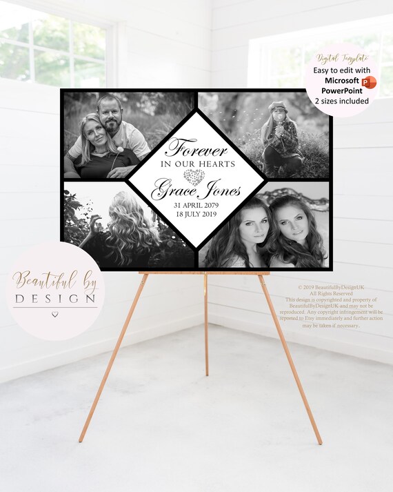 Lilac Rose Memorial Photo Collage Template Photo Collage