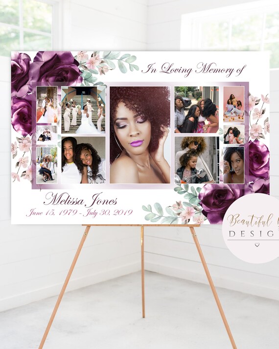 Personalized Celebration of Life Welcome Sign, In Loving Memory Memorial  Poster Custom Photo Collage, Celebration of Life Sign, Funeral Sign,  Memorial