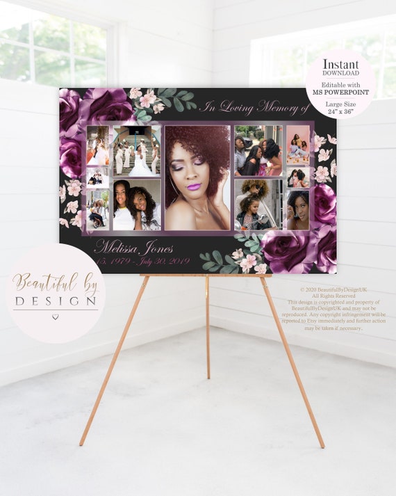 Personalized Celebration of Life Welcome Sign, In Loving Memory Memorial  Poster Custom Photo Collage, Celebration of Life Sign, Funeral Sign,  Memorial