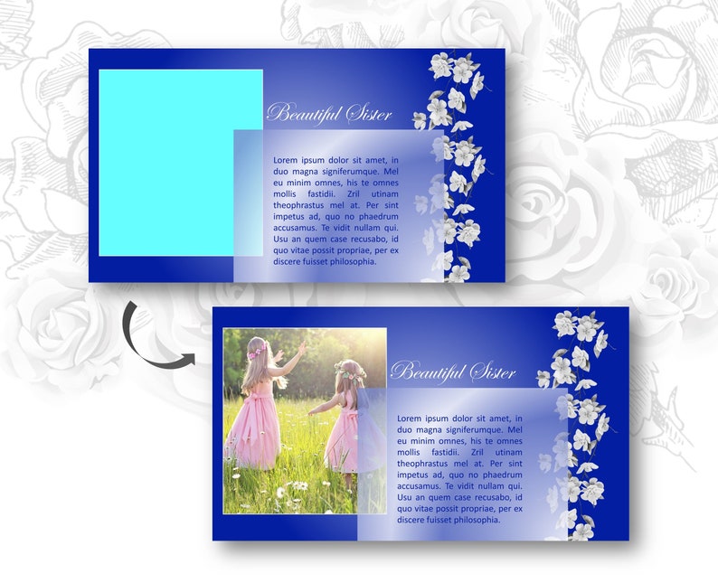 White Roses Royal Blue Background Powerpoint Presentation Template ...