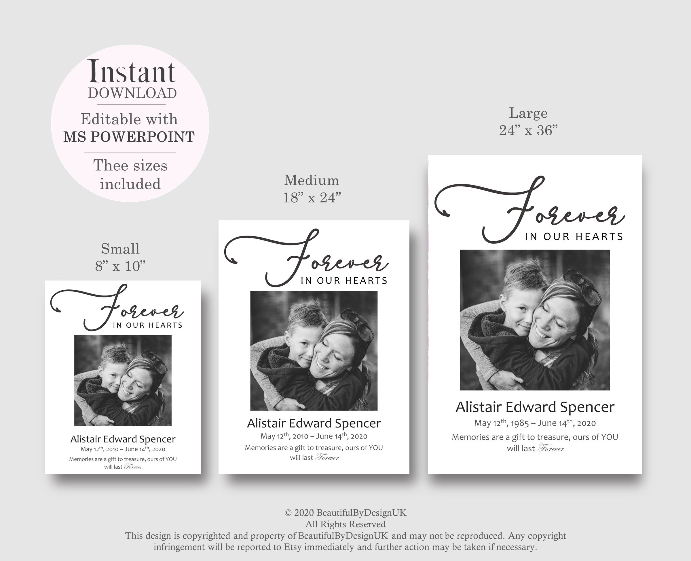 Classic Funeral Sign Template in Loving Memory Celebration Etsy