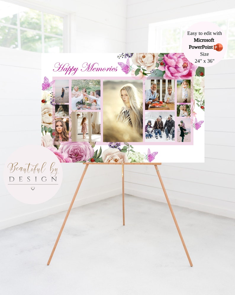 Funeral Design Bundle Memorial Photo Collage 8 Page Funeral Etsy