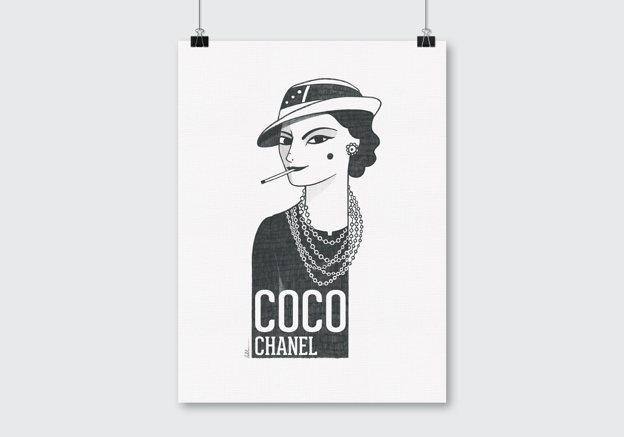 Monochrome Fashion Prints - Set of 4 (8x10 Inches) Vogue Coco Chanel  Inspirational Motivational Black and White Typography Quotes Wall Art Decor