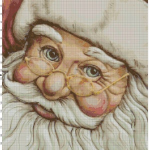 Sweet Santa Counted Cross Stitch Pattern, Needlepoint, Christmas, Holiday, Stitching
