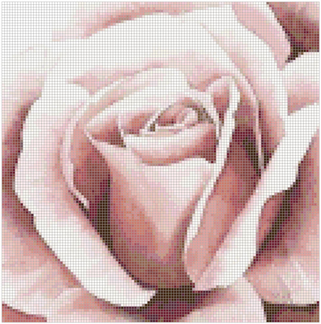 Contrast Stitching Rvk Roses Close up of a Pink Rose Cross Stitch Pattern, Nature, Flowers, Rose ...