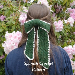 Lazo de Sibila, Sybil Bow Crochet Easy PDF Pattern Spanish Translation