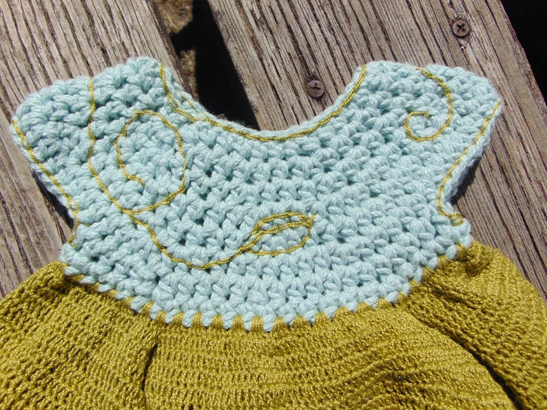 Embellished Crochet Baby Dress Embroidered Easter dress image 4