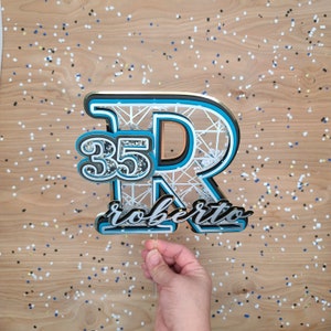 Cake TOPPER LETTER SHAKER Cake Topper for Men Birthday Men - Etsy