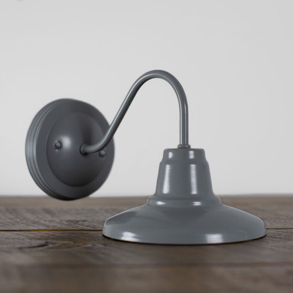 Mini Wall Sconce with Gooseneck - Industrial Grey Finish