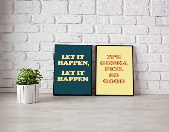 Tame Impala Let It Happen Set Of Two A4 A3 Lyrical Poster Prints Illustration Contemporary Wall Art Gift